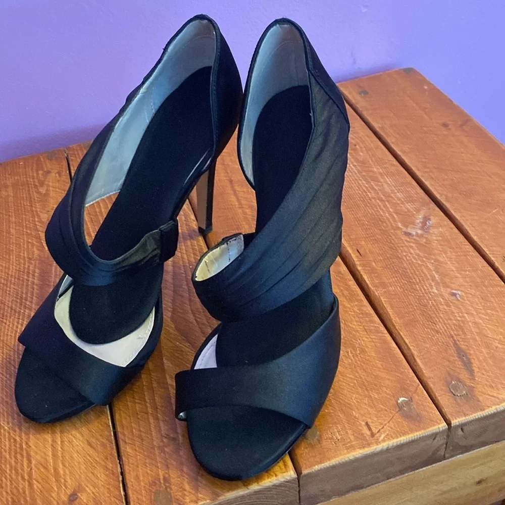 Open Toe Black 3” Stilettos